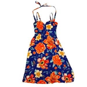 Anthropologie Moulinette Soeurs Annona Midi Dress Tropical Floral Halter Size 8‎